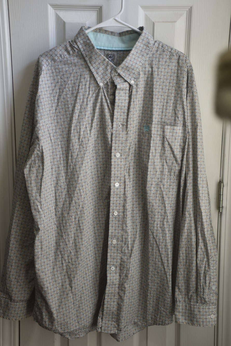 Cinch Patterned Button Down Shirt XXL Long Sleeve Geometric LSC140